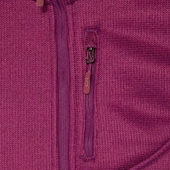 CB Sports Womens Fall Campus Fitted Bomber Jacket Size L Ribbed Purple Fleece - Picture 5 of 10